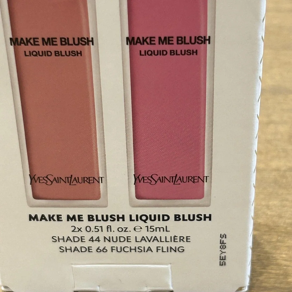 YSL Yves Saint Laurent Make Me Blush Liquid Duo Nude Fuchsia Gift Set NIB 15ml